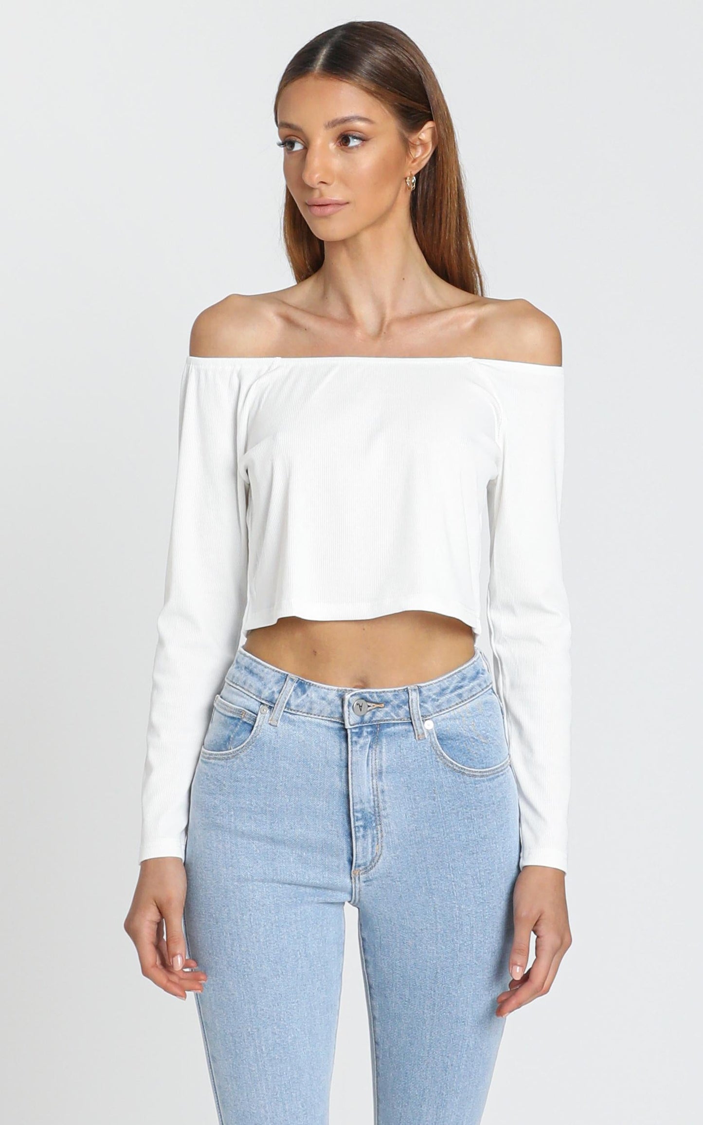 Helena Long Sleeve Top in White