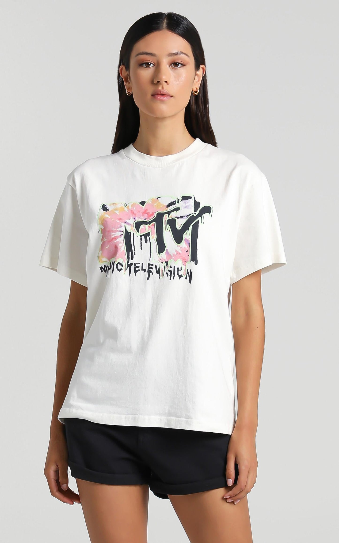 Rollas - Tomboy MTV Tie Dye Tee in White