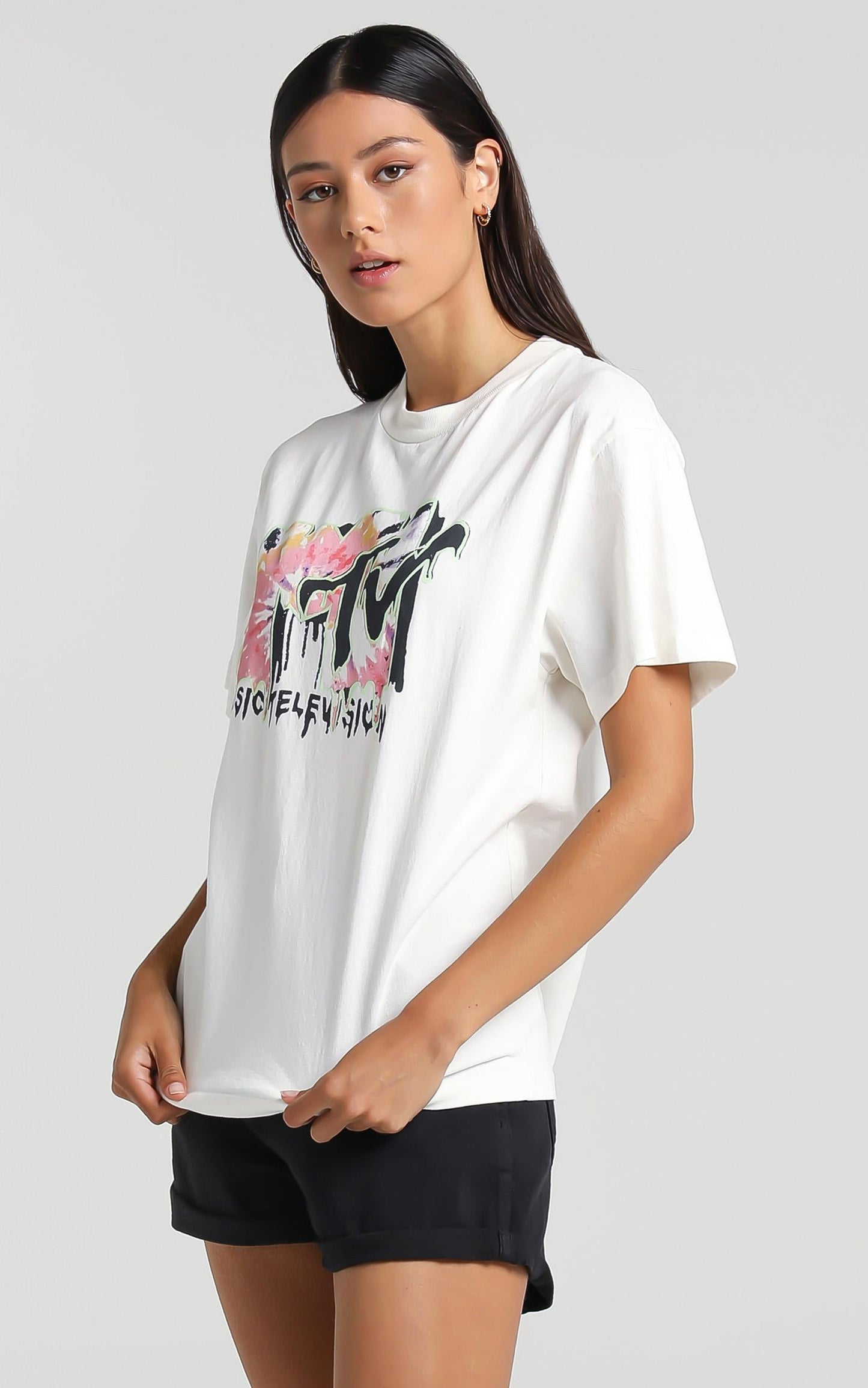 Rollas - Tomboy MTV Tie Dye Tee in White