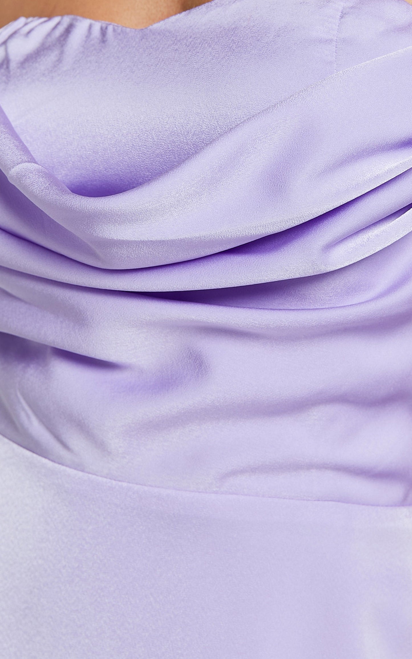 Clarinde Mini Dress - Off Shoulder Gathered Bodice in Lilac