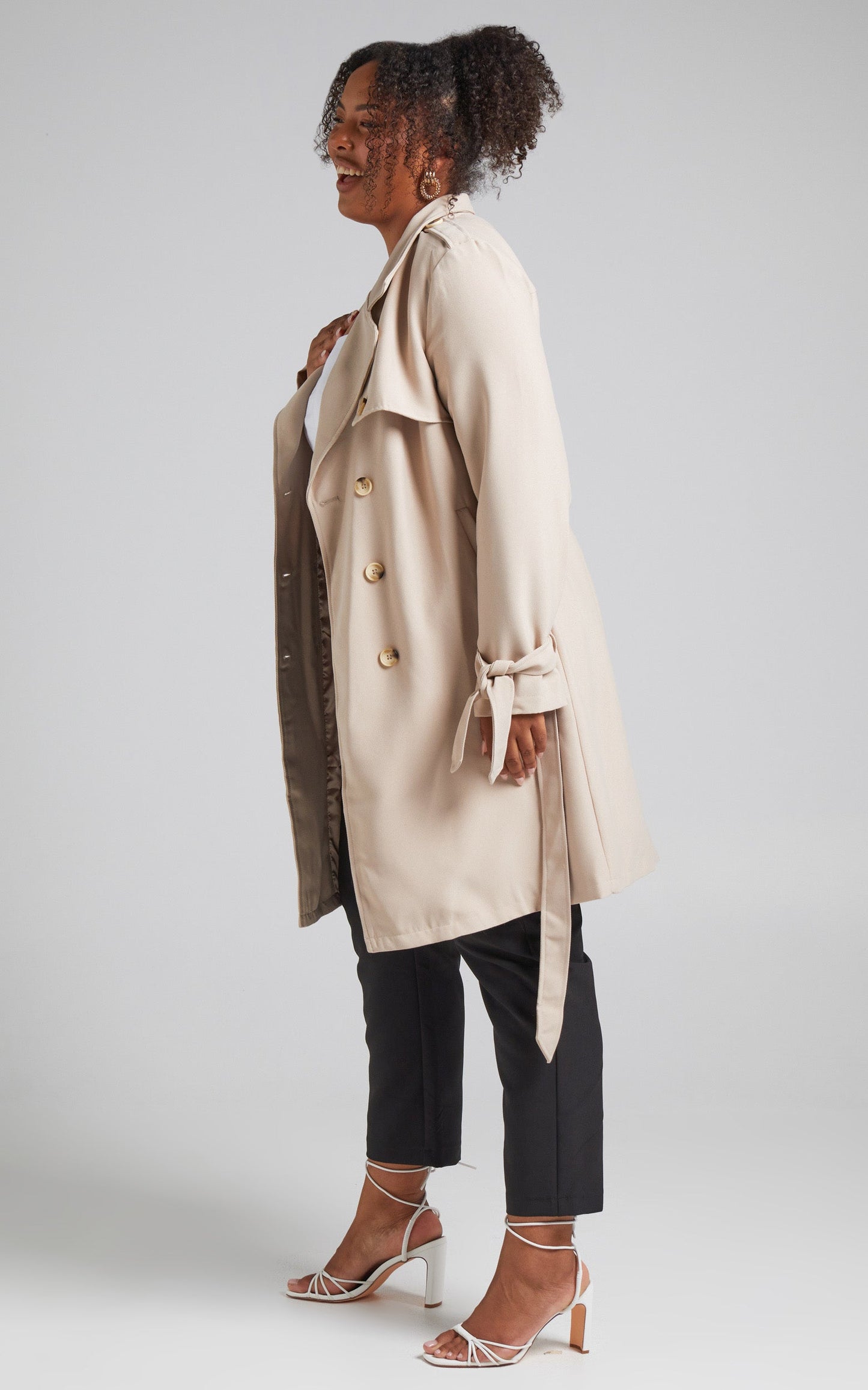 Coolest Girl Trench Coat in Beige