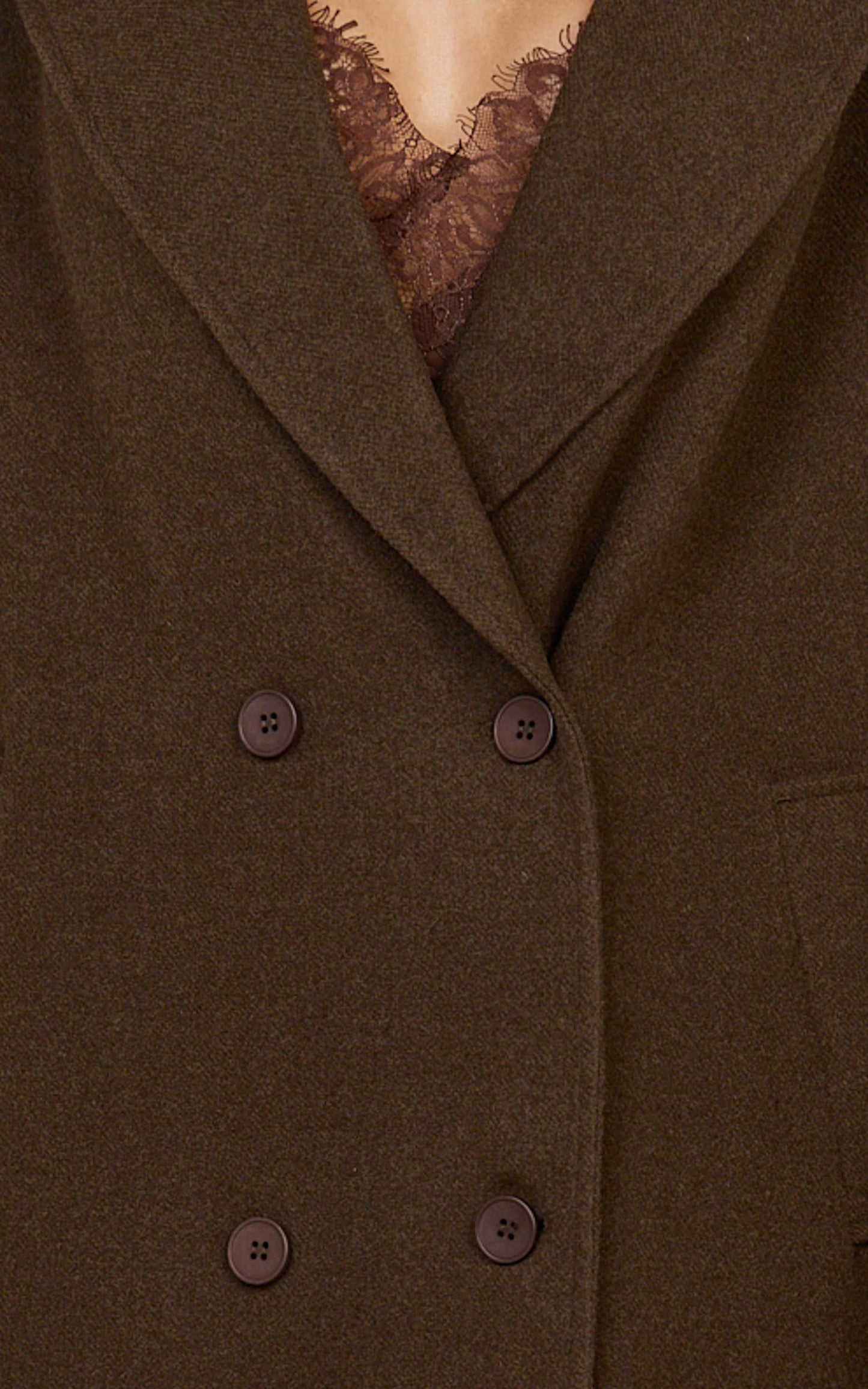 Eloise Coat - Oversized Longline Tailored Coat in Mocha Brown