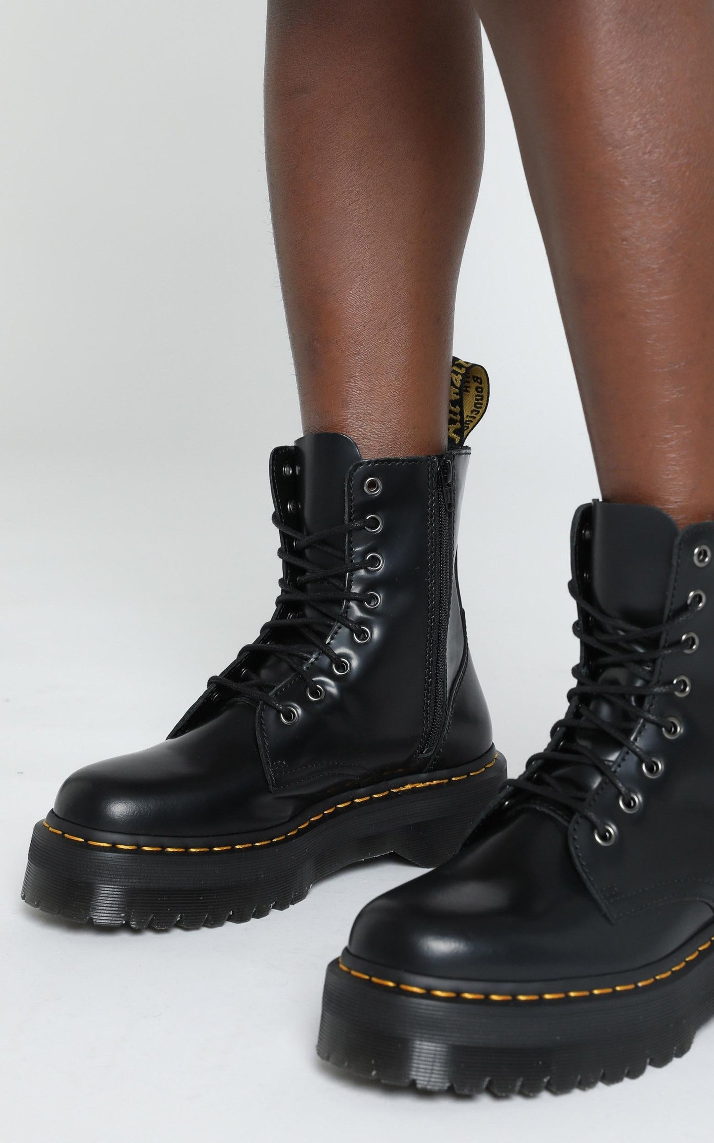 Dr. Martens - Jadon 8 Eye Boot in Black Polished Smooth