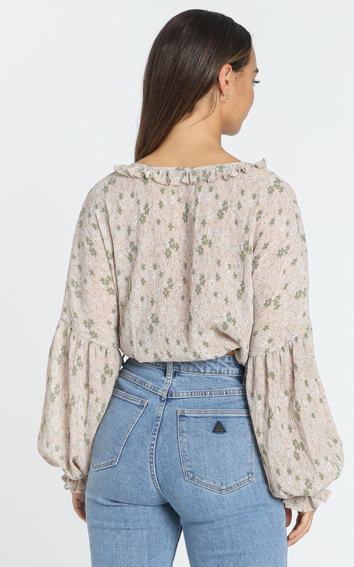 Serena Top in Beige Floral