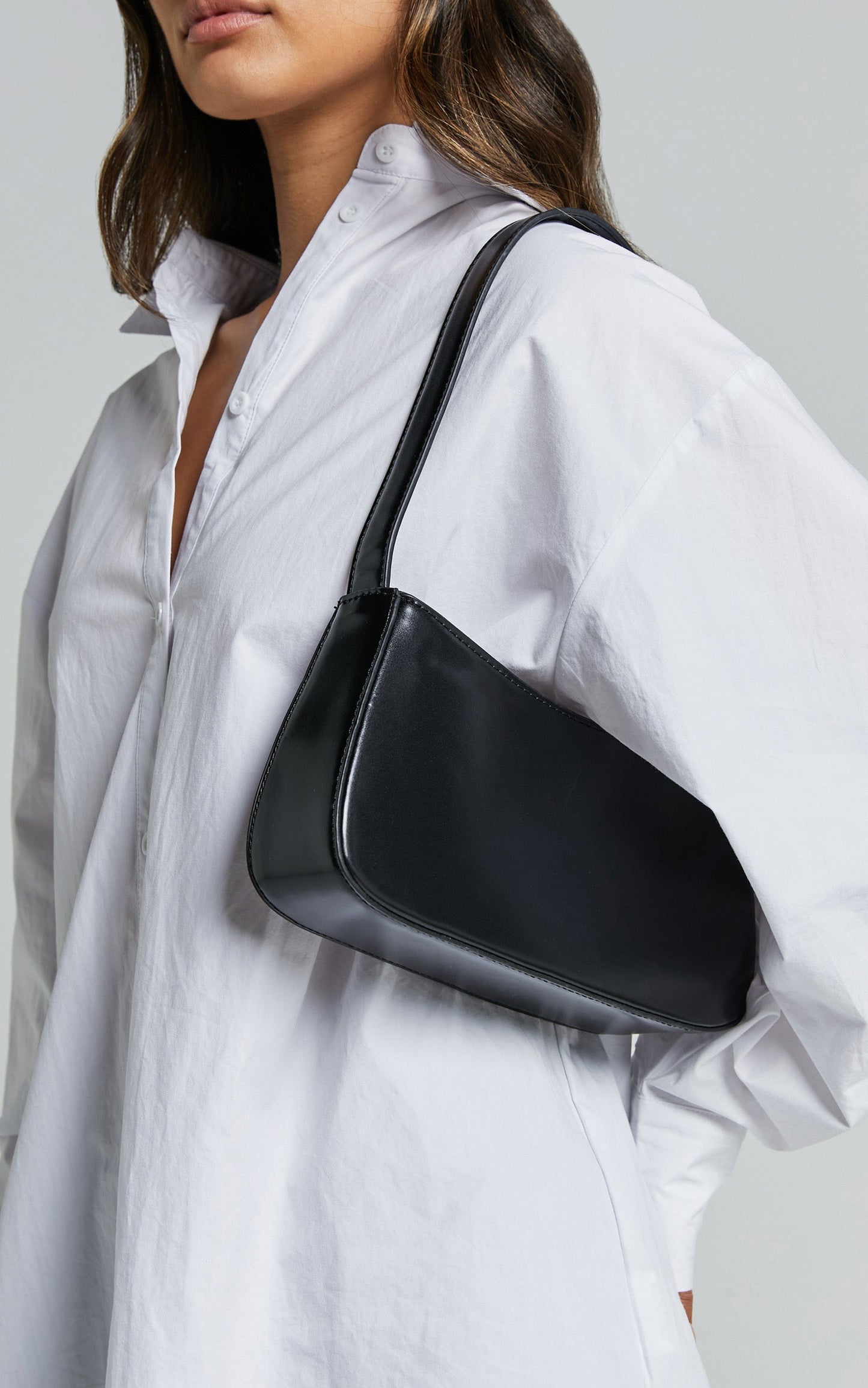 Lewisham Bag - PU Shoulder Bag in Black