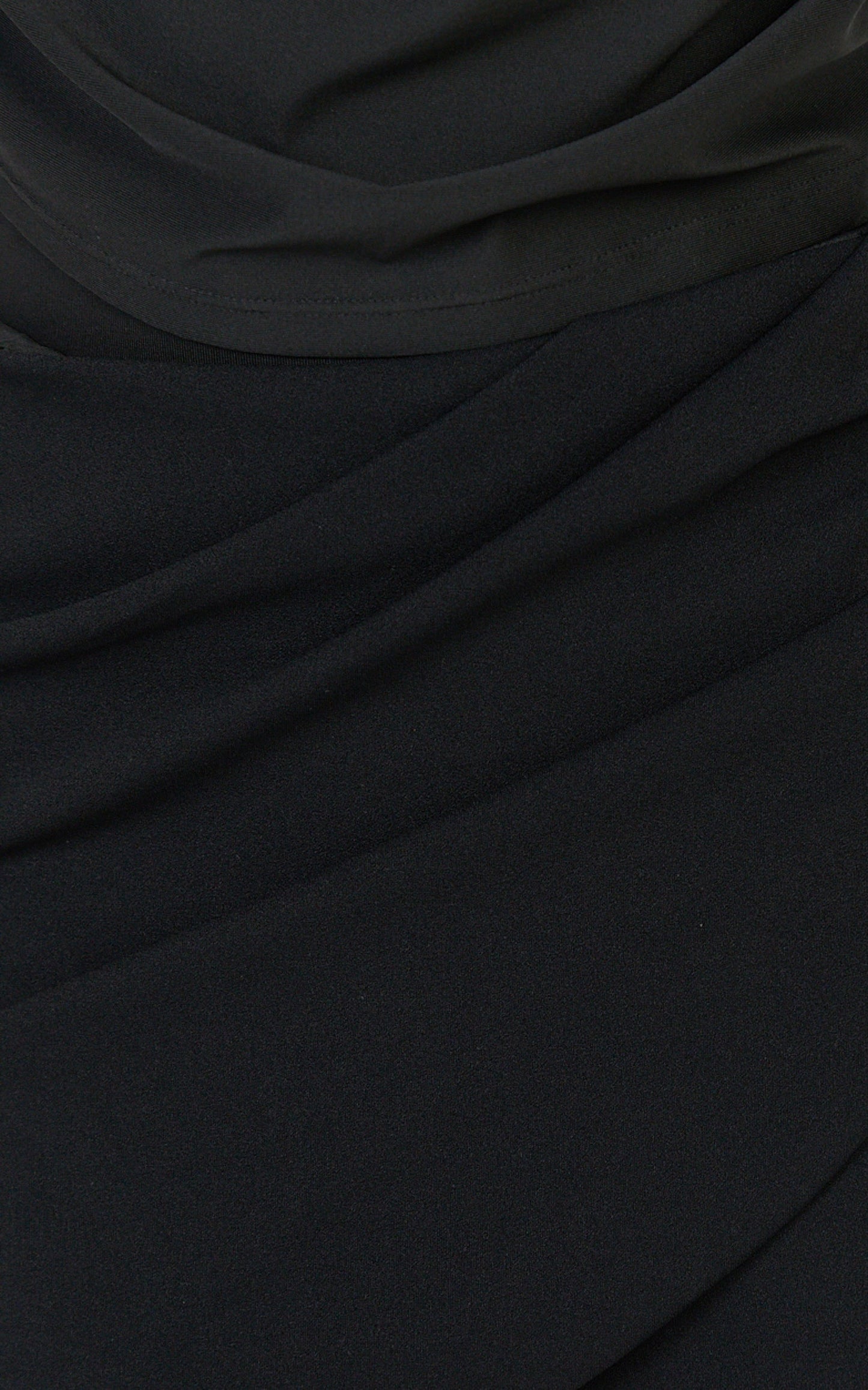 Cosette Mini Skirt - Mid Rise Wrap Detail Fitted Skirt in Black