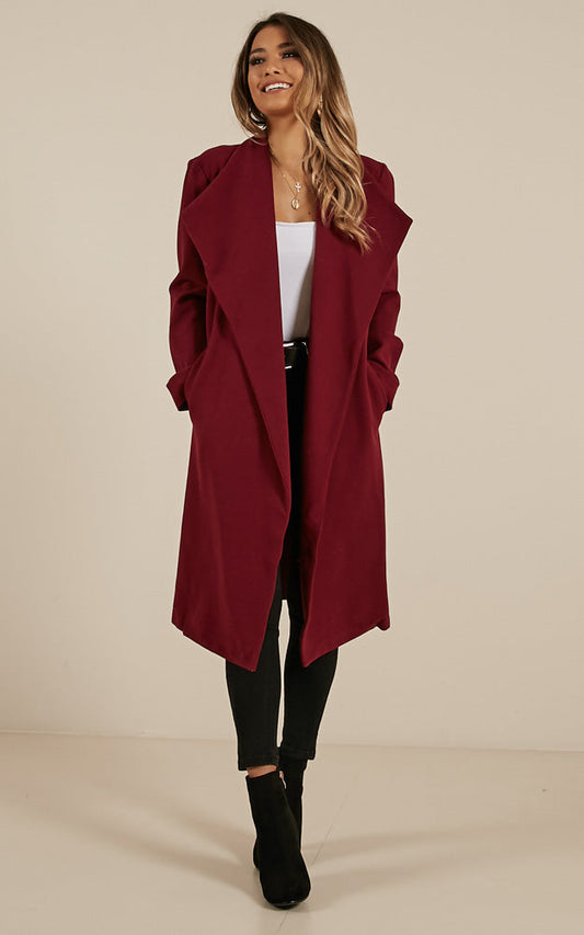 Temporary Love Coat In Wine