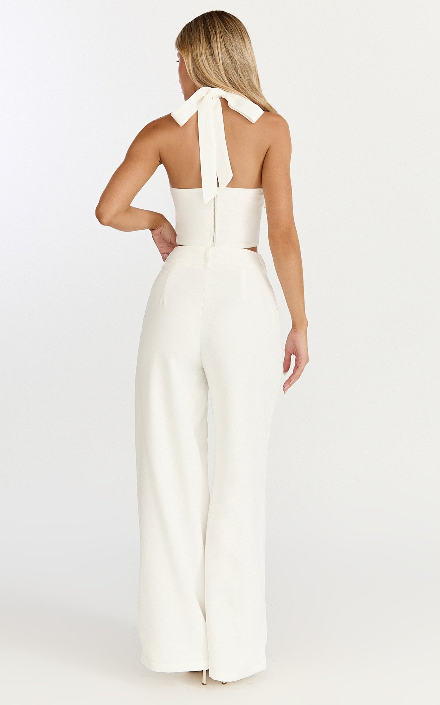 Karina Top - Halter Neck Princess Panel Top in Cream