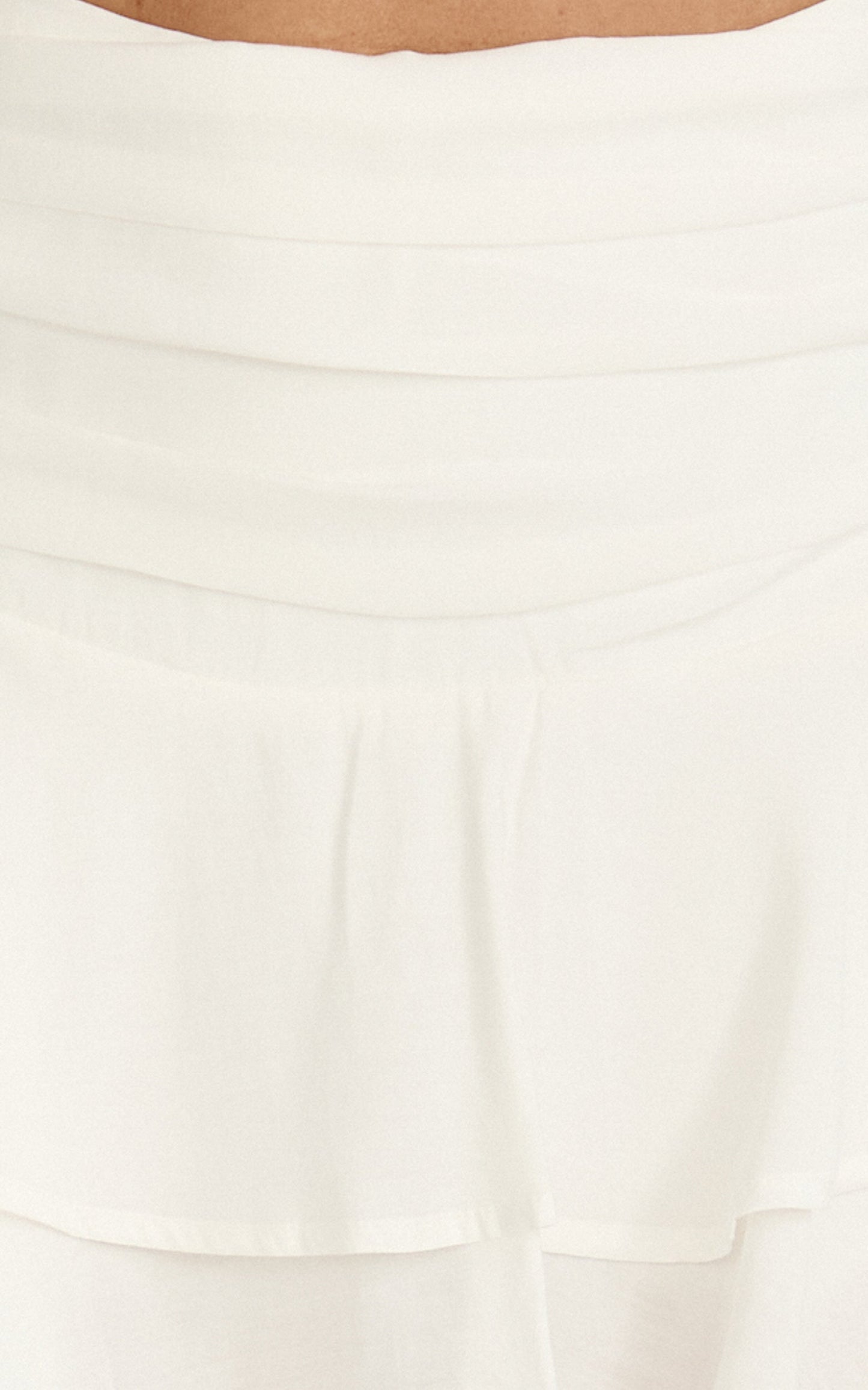 Iris Skort - Ruffle Tiered Mini Skort in White