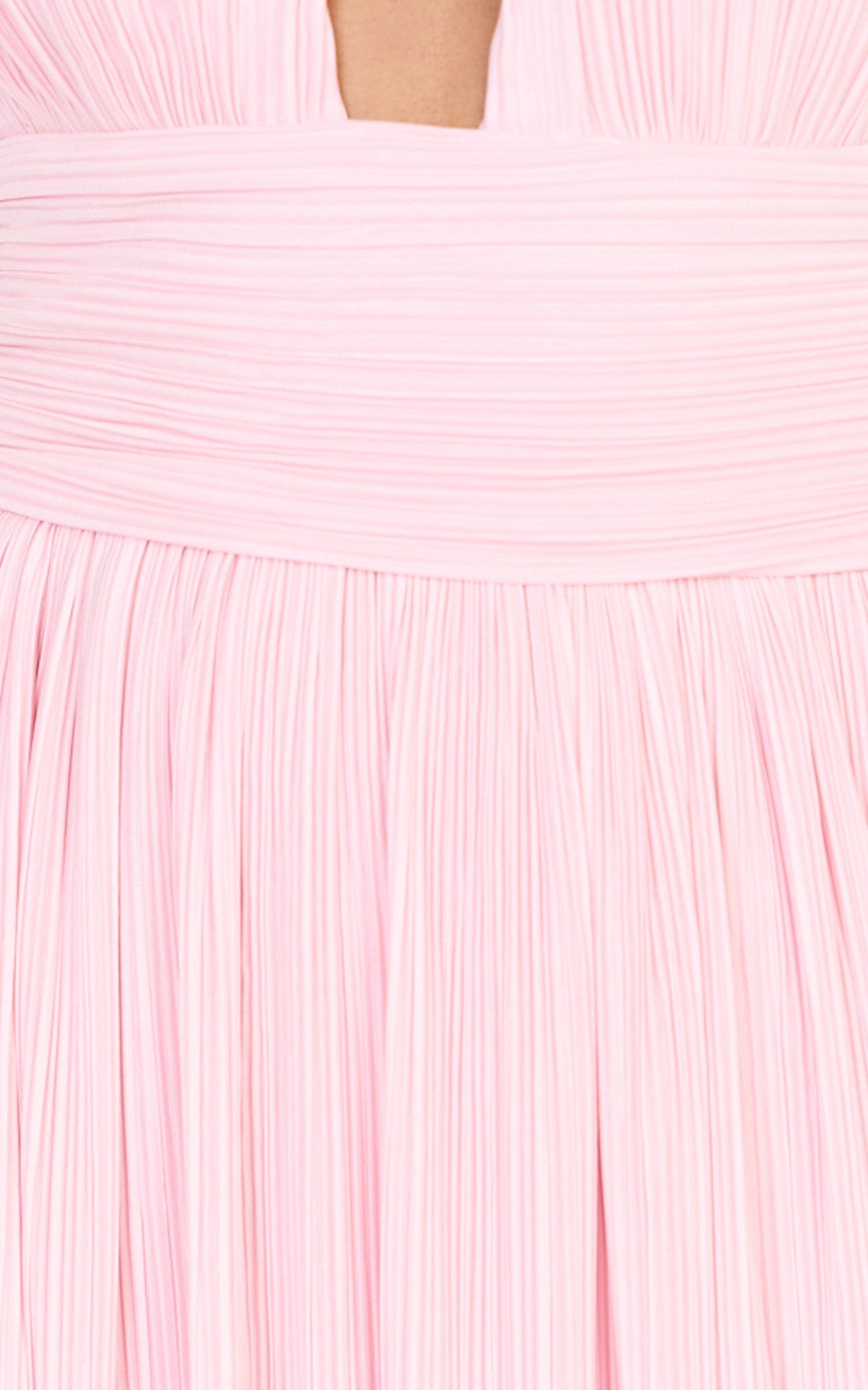 Aurelia Maxi Dress - Plisse Halter Neck Dress in Pink