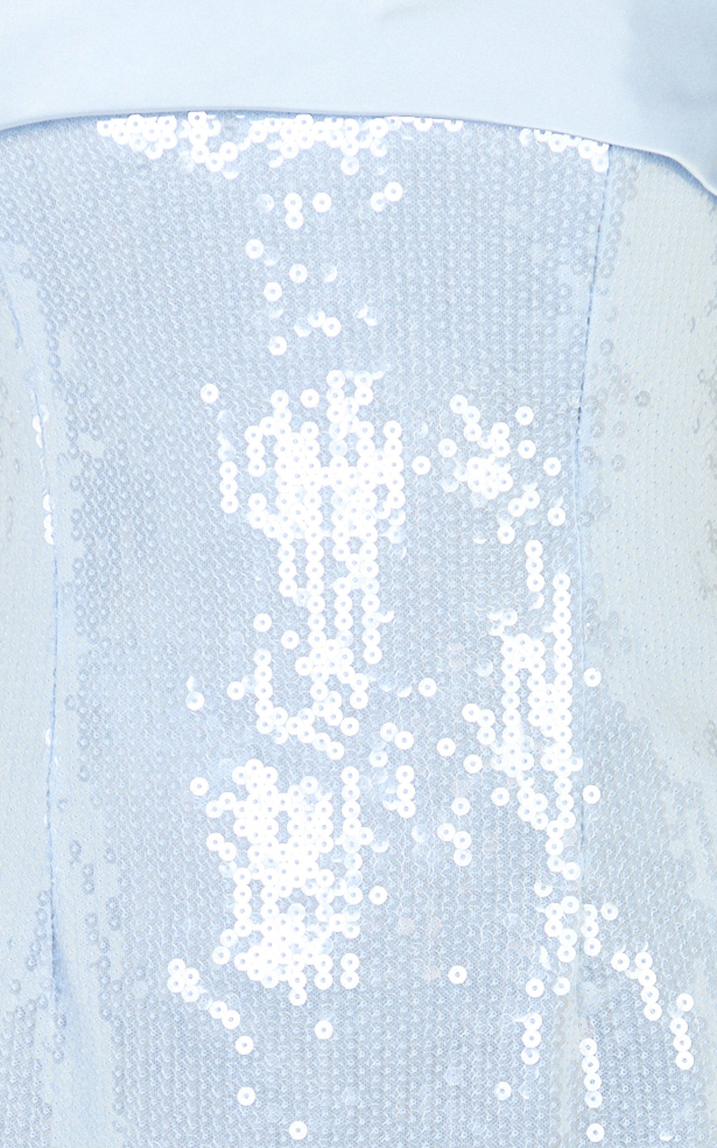 Orae Mini Dress - Strapless Sequin Dress With Contrast Satin Bust Overlay in Blue