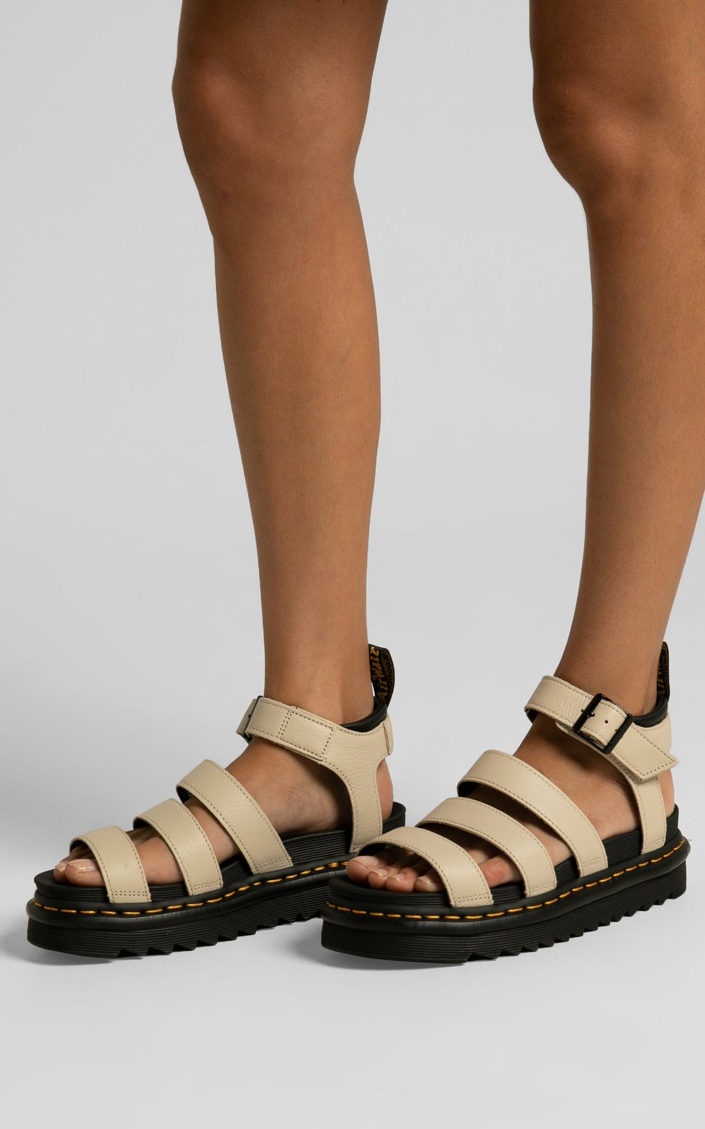 Dr. Martens - Blaire 3 Strap Sandal Parchment Beige Pisa in Parchment Beige Pisa
