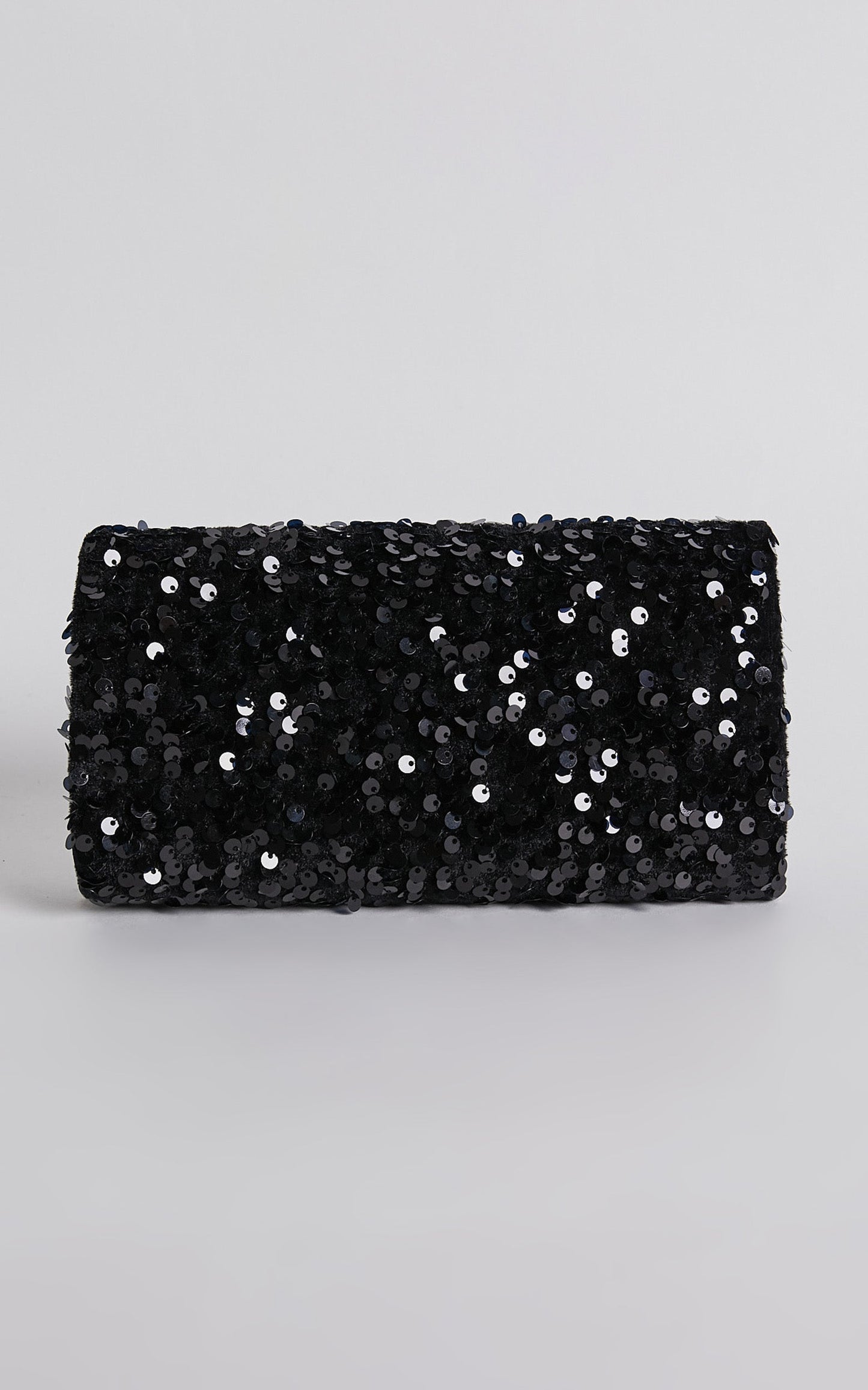 Kensington Velevet Sequin Clutch in Black