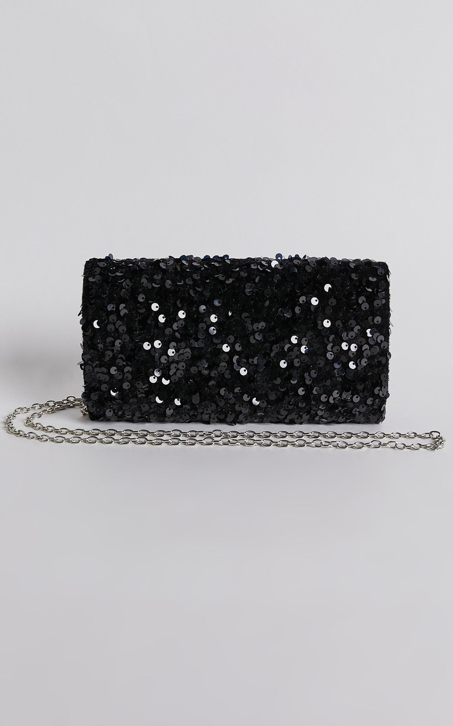 Kensington Velevet Sequin Clutch in Black