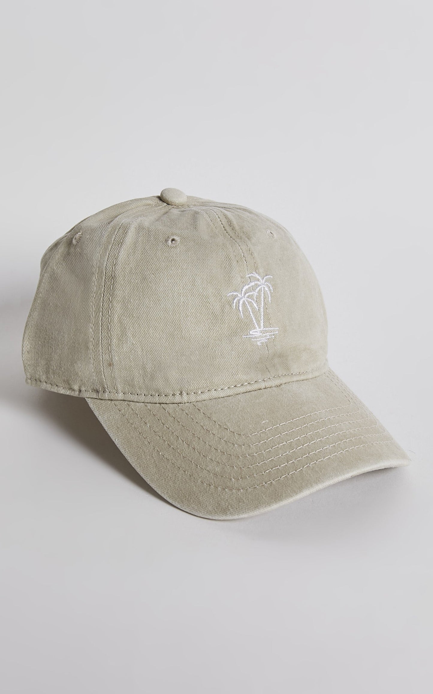 Lidiane Cap - Embroidered Palm Tree Cap in Sand