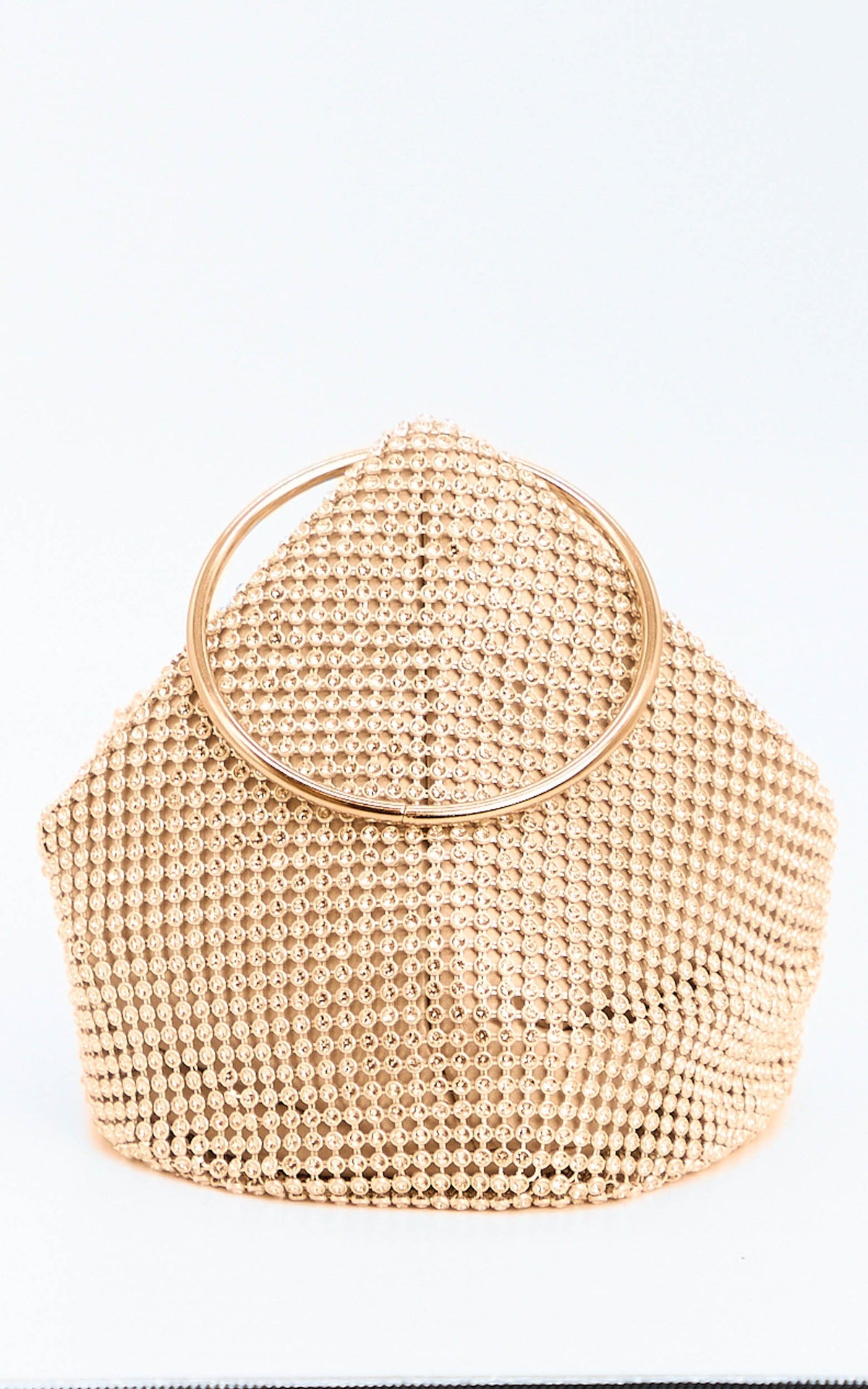 Adelyn Tasche - Paillettentasche mit Ringgriff in Gold
