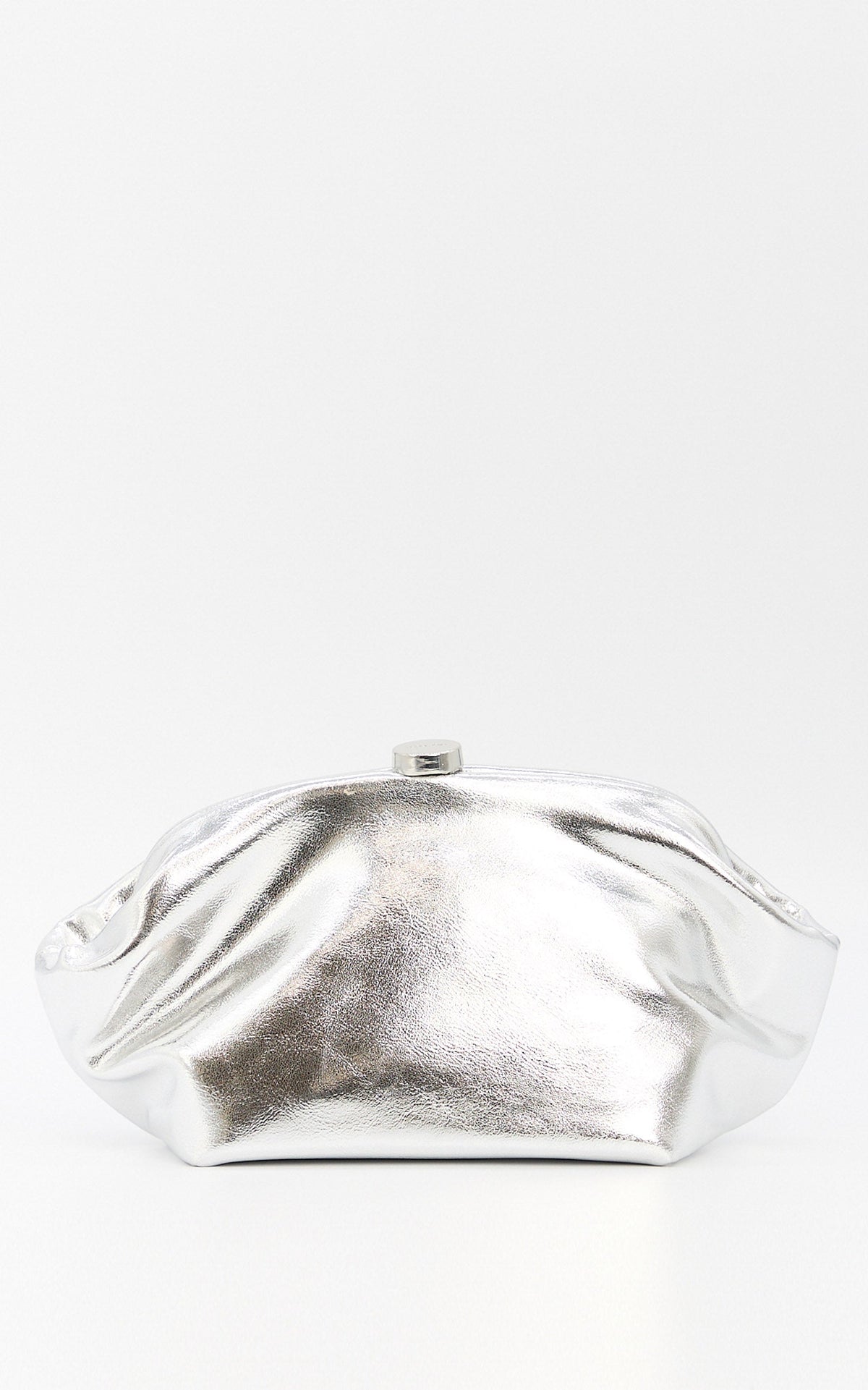 Olga Berg - Tally Metallic Clutch in Silver