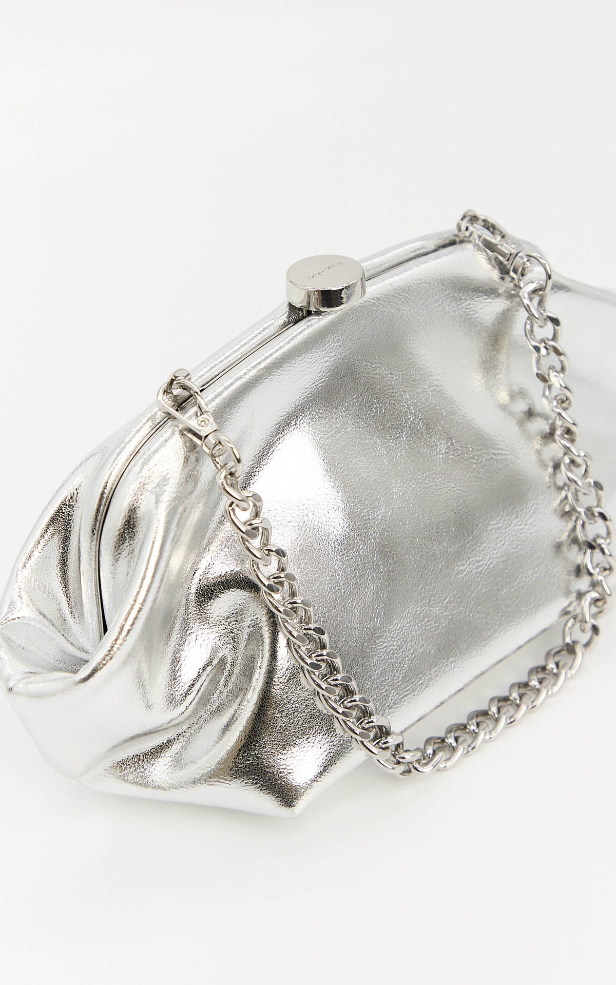 Olga Berg - Tally Metallic Clutch in Silver