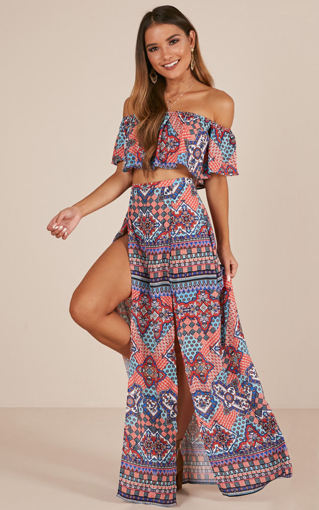 Sound Of Sunset Two Piece Set In Multi Print