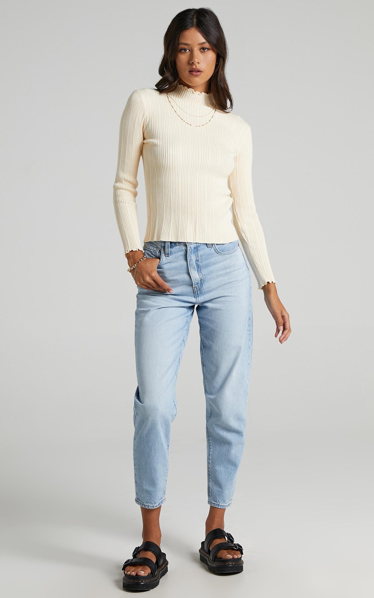Maddox Knit Top in Cream