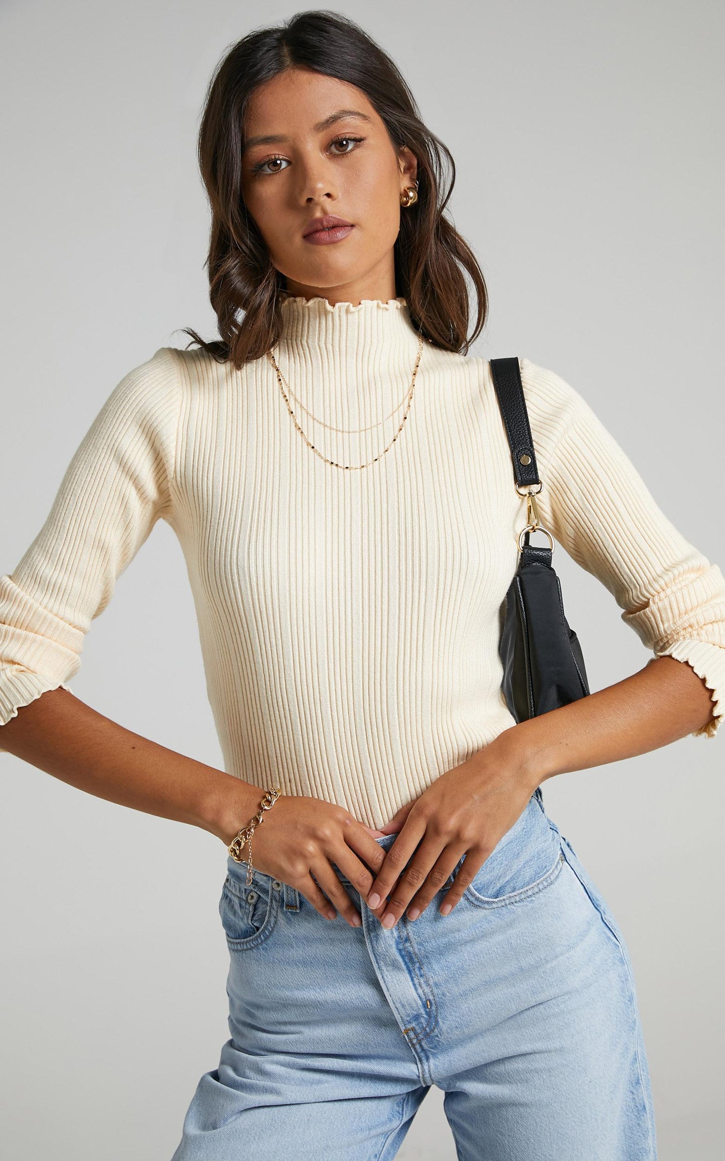 Maddox Knit Top in Cream