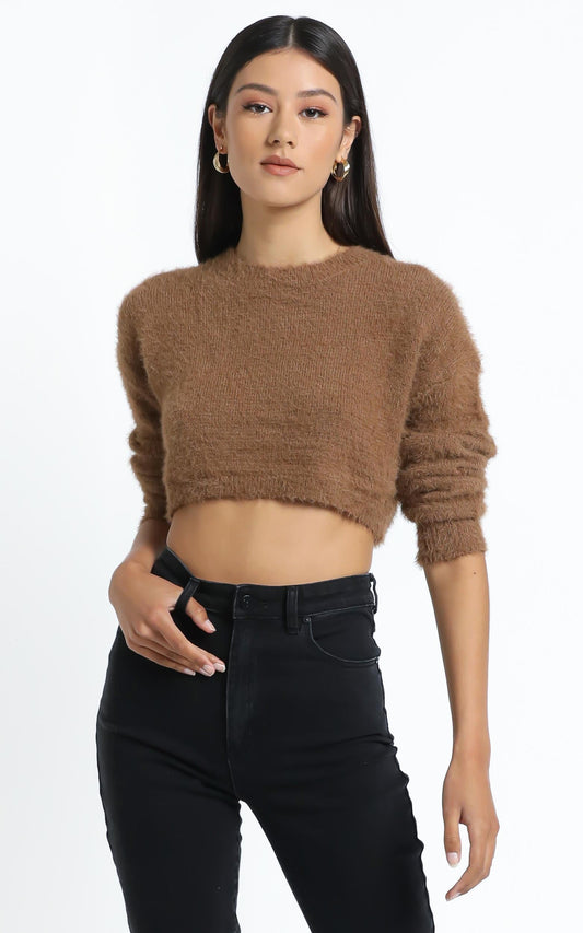 Dylan Knit Jumper in Brown