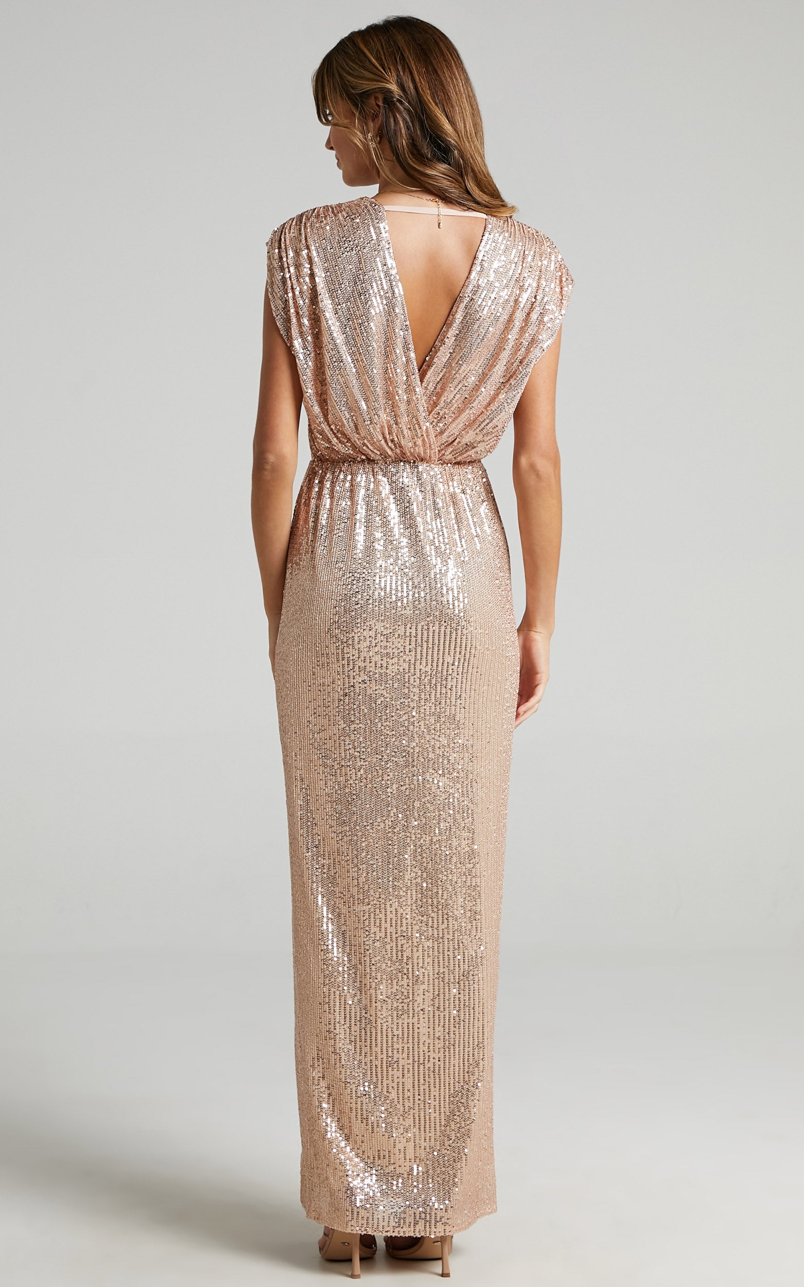 Remember The Day Dress in Rose Gold Sequin