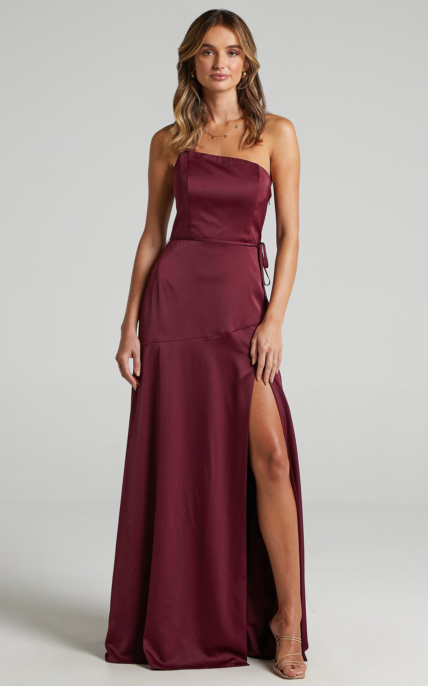 Find Your Tribe Dress in Mulberry Satin