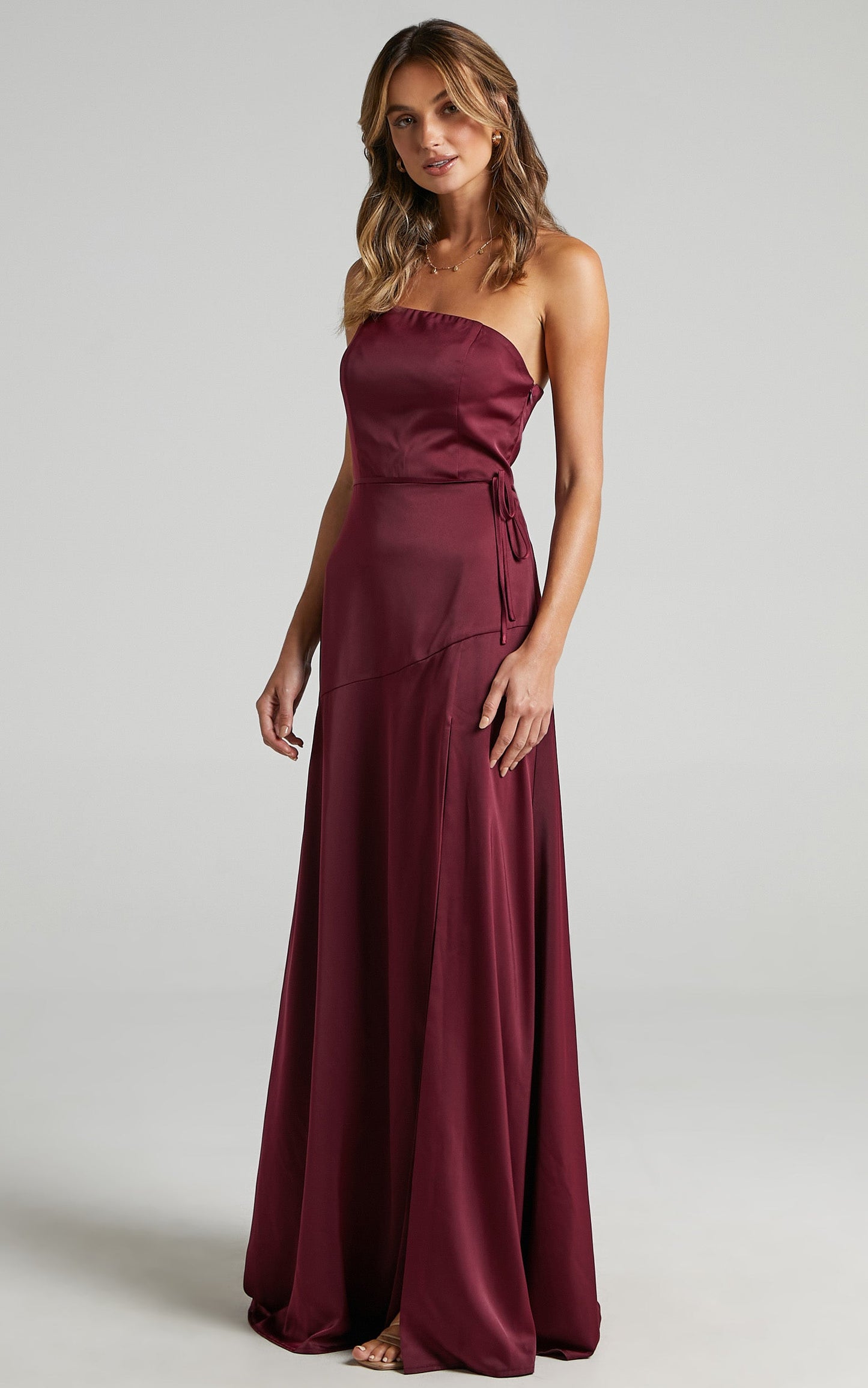 Find Your Tribe Dress in Mulberry Satin