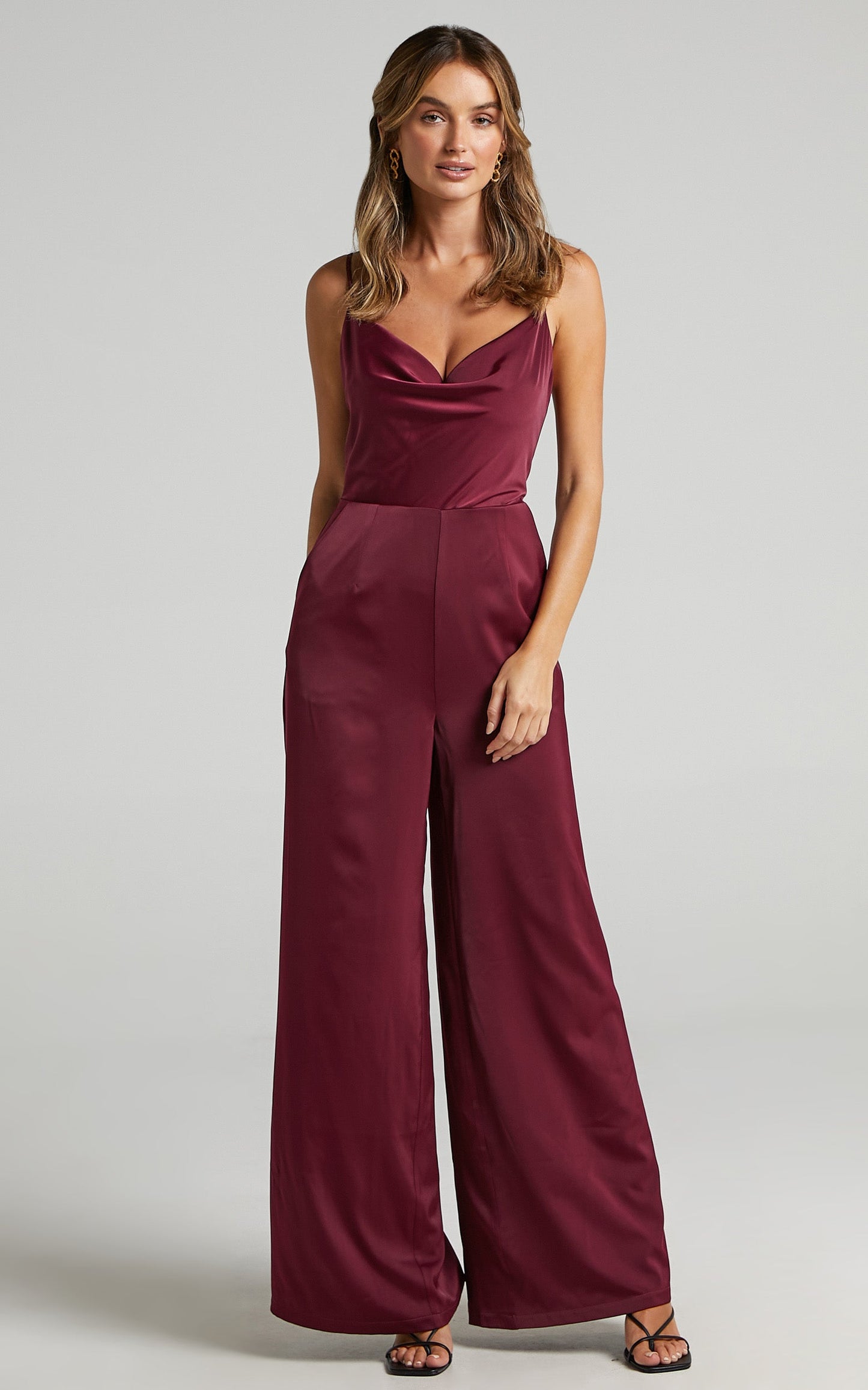 Together in Spirit Jumpsuit in Mulberry Satin
