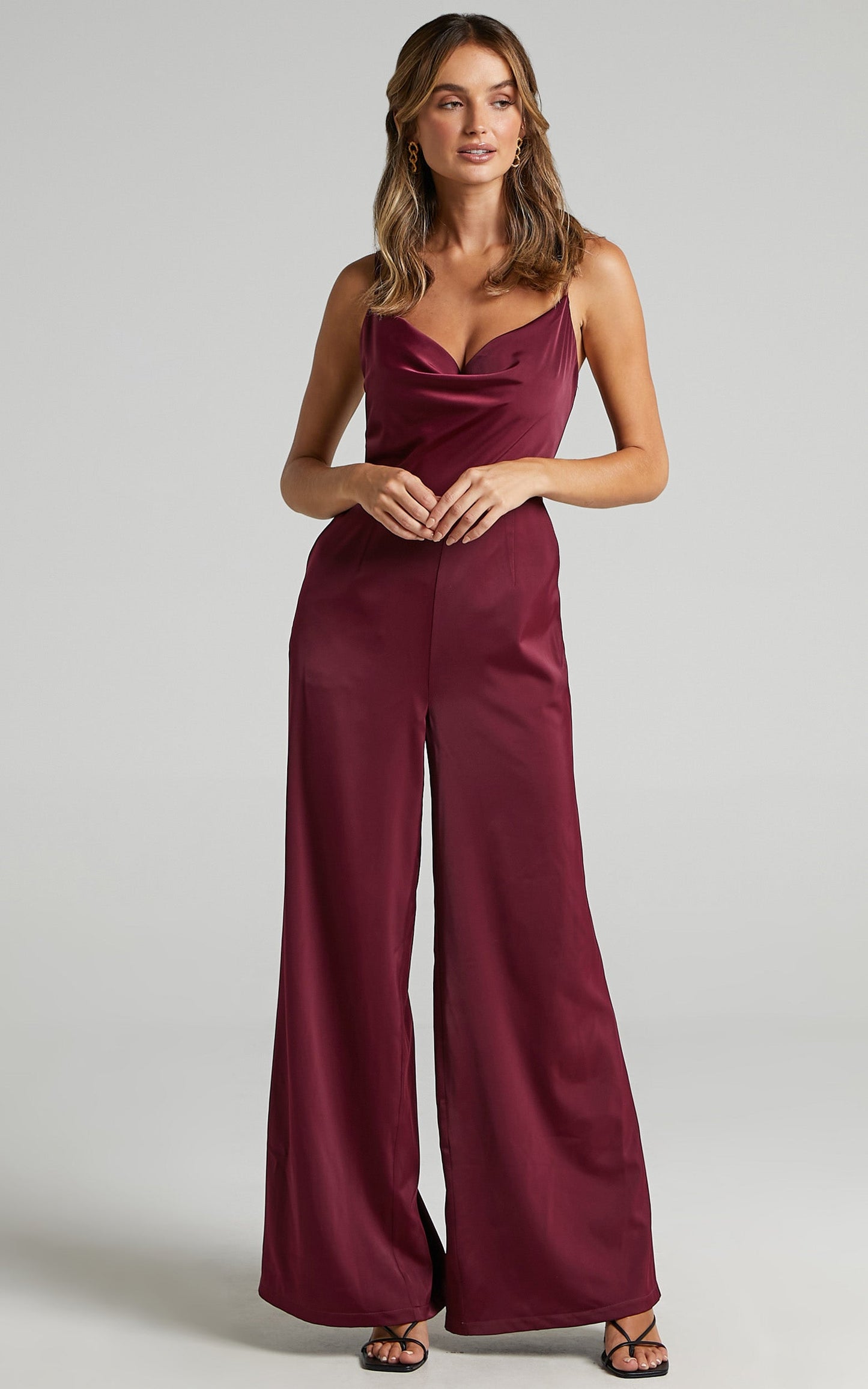 Together in Spirit Jumpsuit in Mulberry Satin