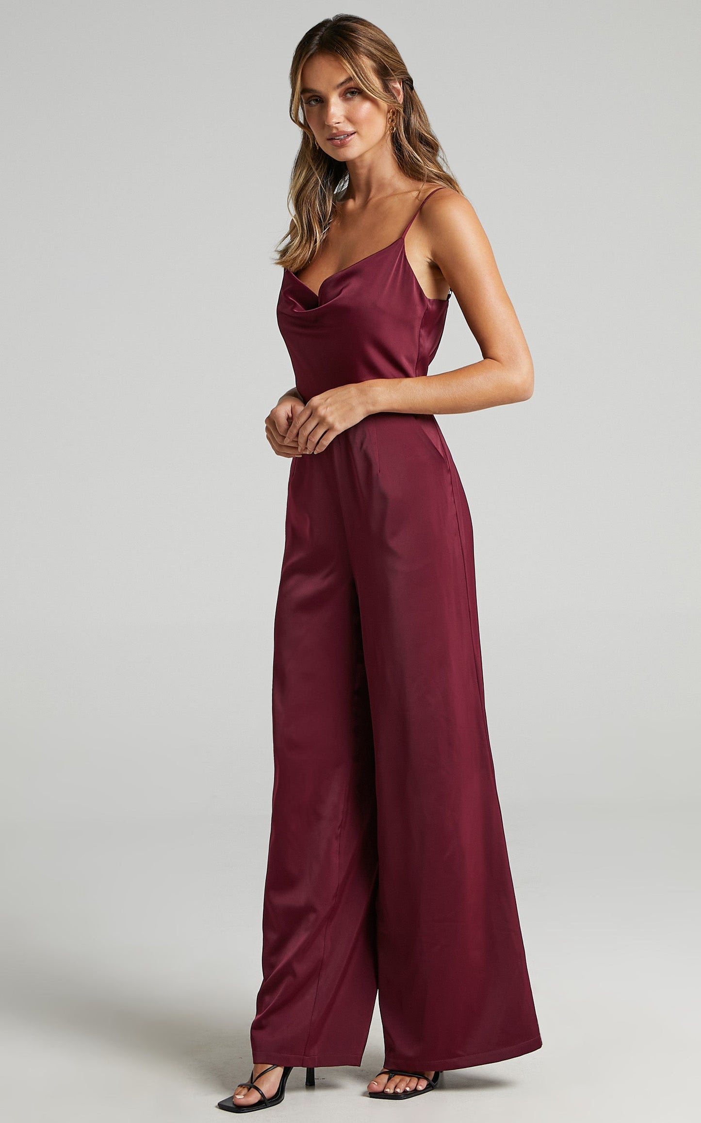 Together in Spirit Jumpsuit in Mulberry Satin