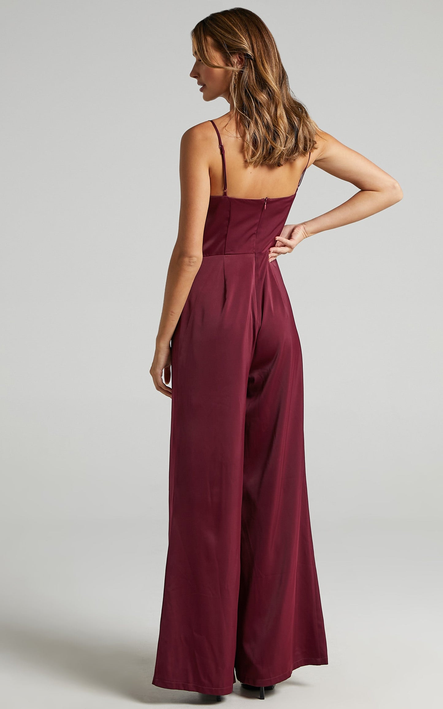 Together in Spirit Jumpsuit in Mulberry Satin