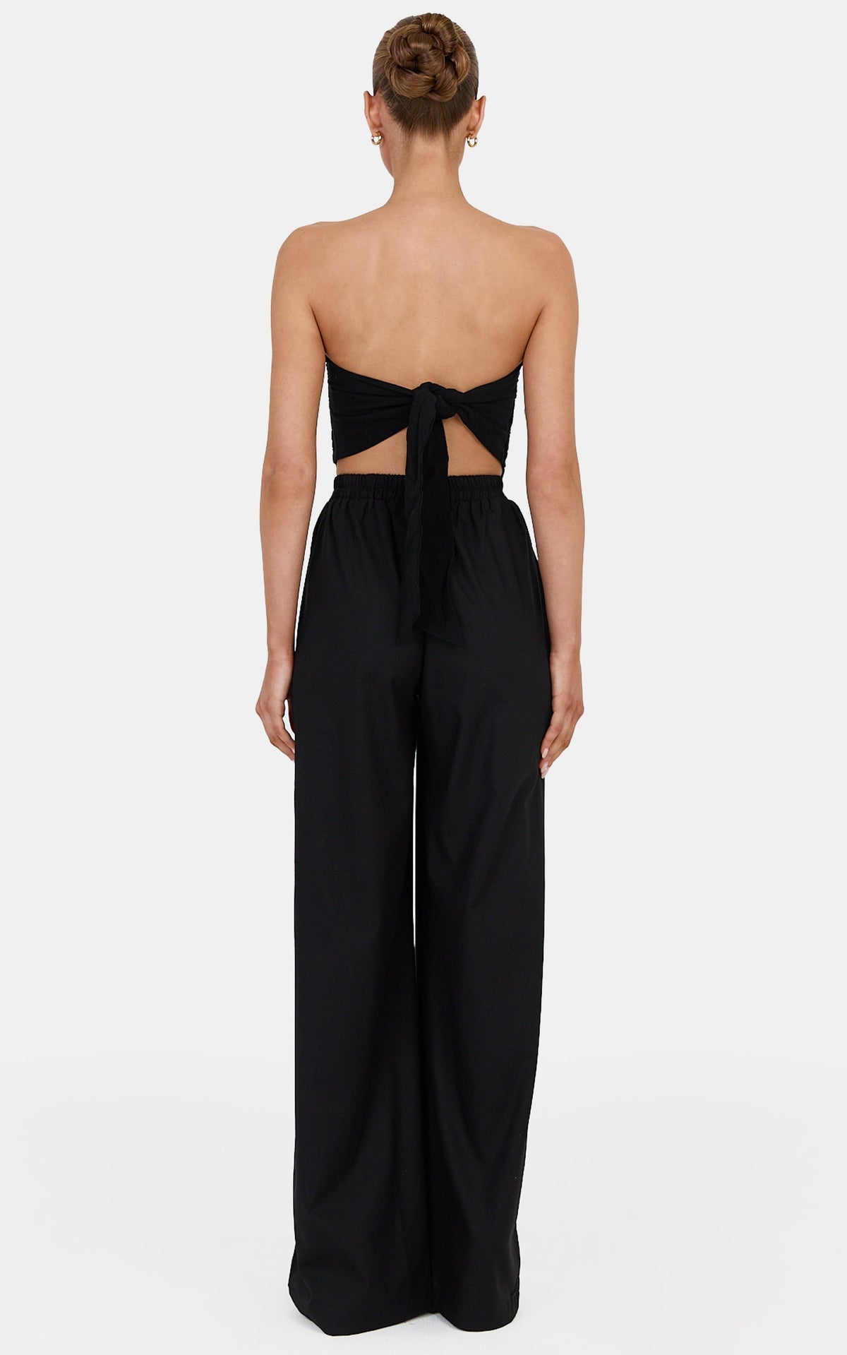 Norma Hose – Weite Leinenhose mit hohem Bund in Schwarz