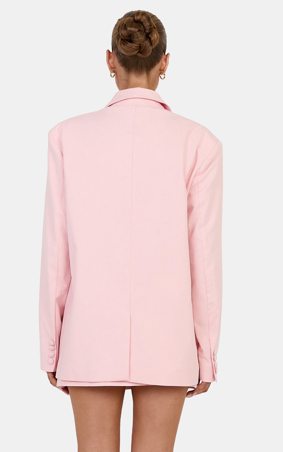 Virginia Jacke – Oversized zweireihiger Blazer in Babyrosa
