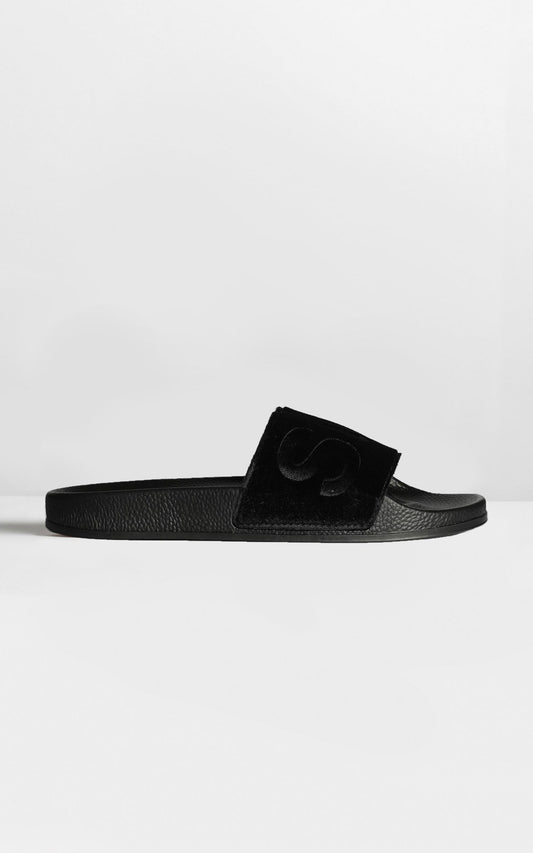Superga - 1908 Velvet Slides In Black
