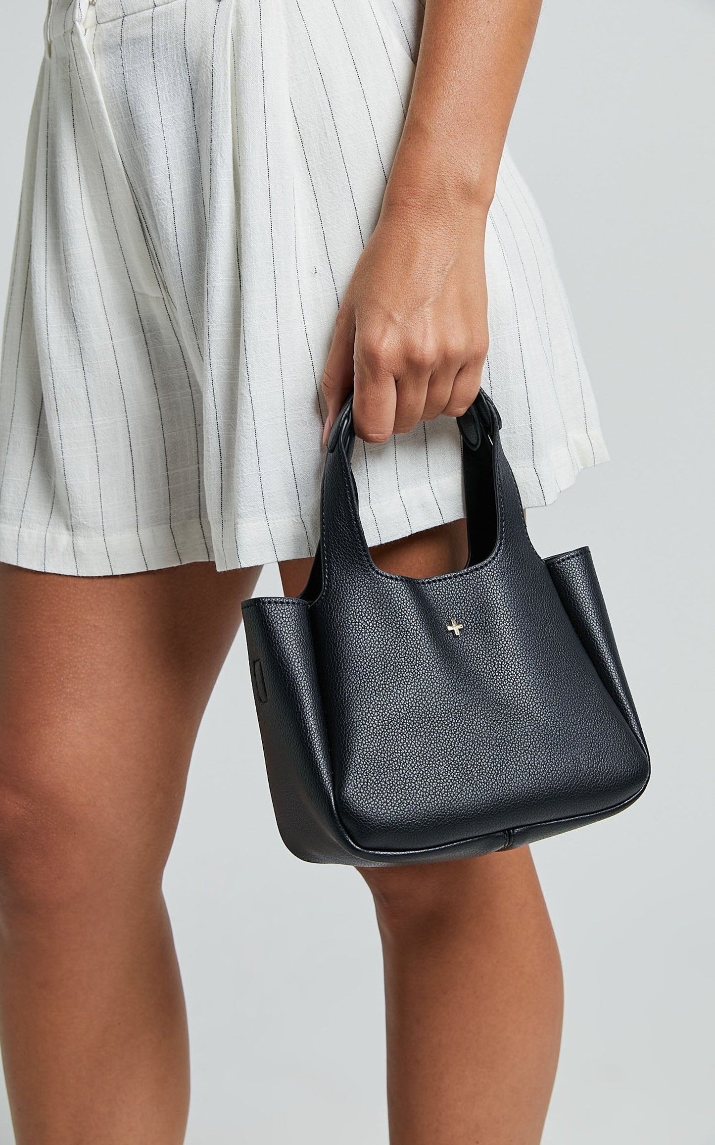 Peta and Jain - Tahli Bag in Black PU/Gold