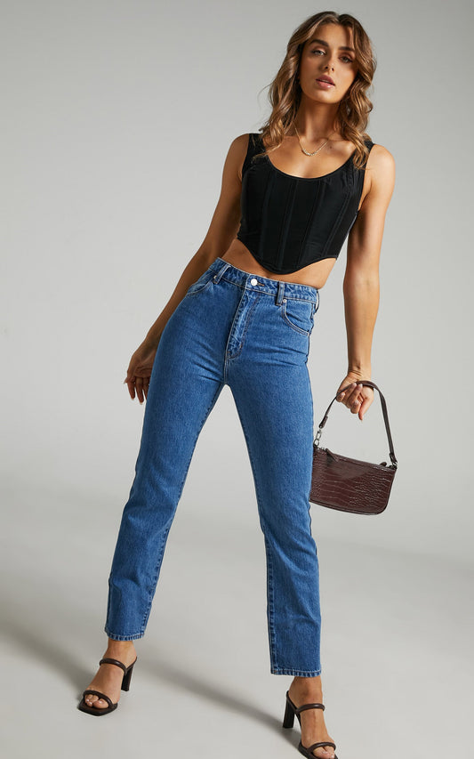 Rolla's x Sofia Richie - Original Straight Jean in ASHLEY BLUE