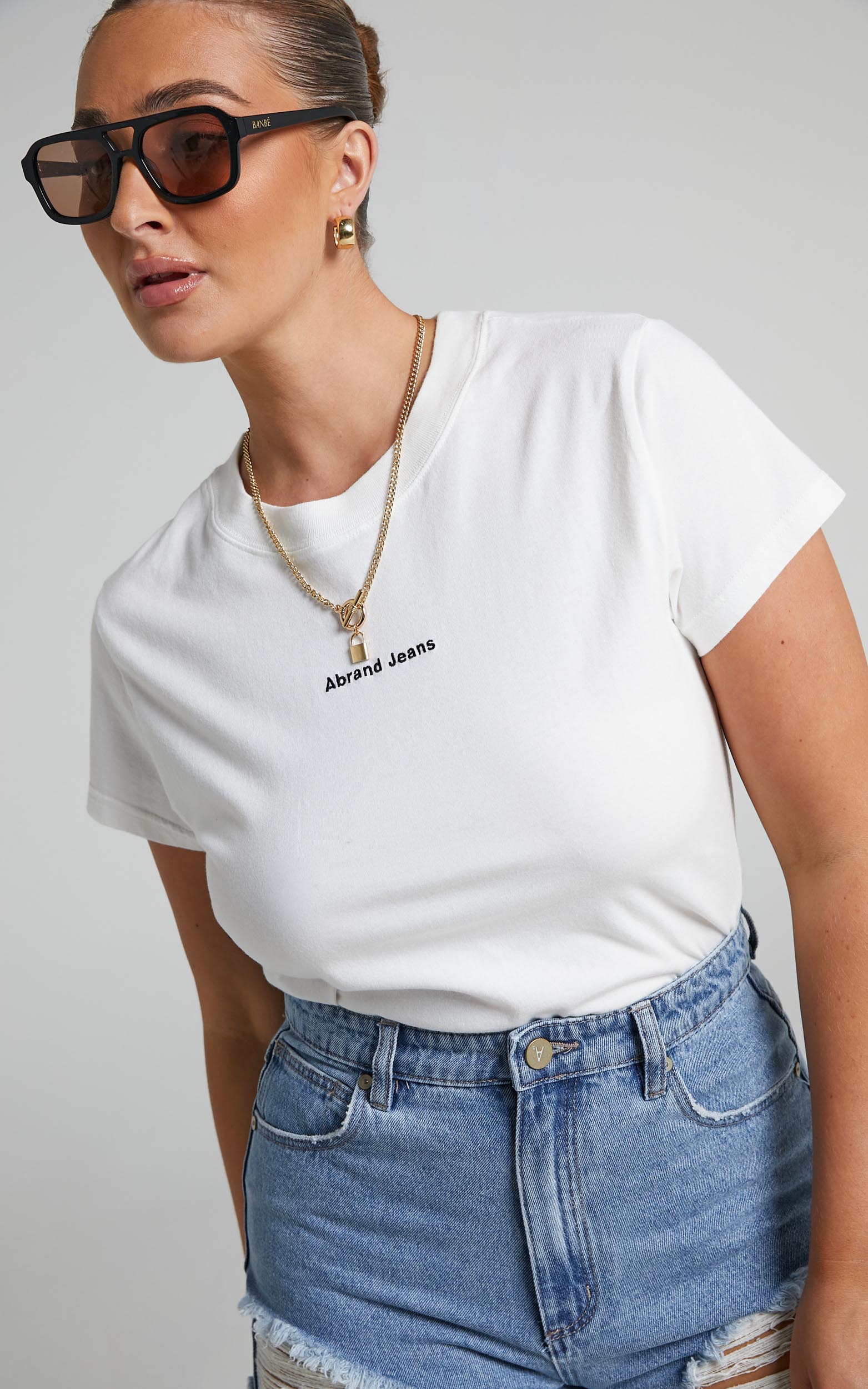 Abrand - A Baby Tee in White Sand