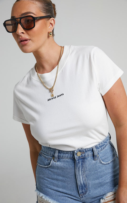 Abrand - A Baby Tee in White Sand