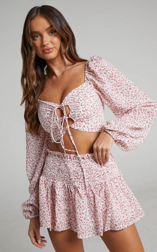 Ankine Flippy Shirred Waist Shorts in Multi