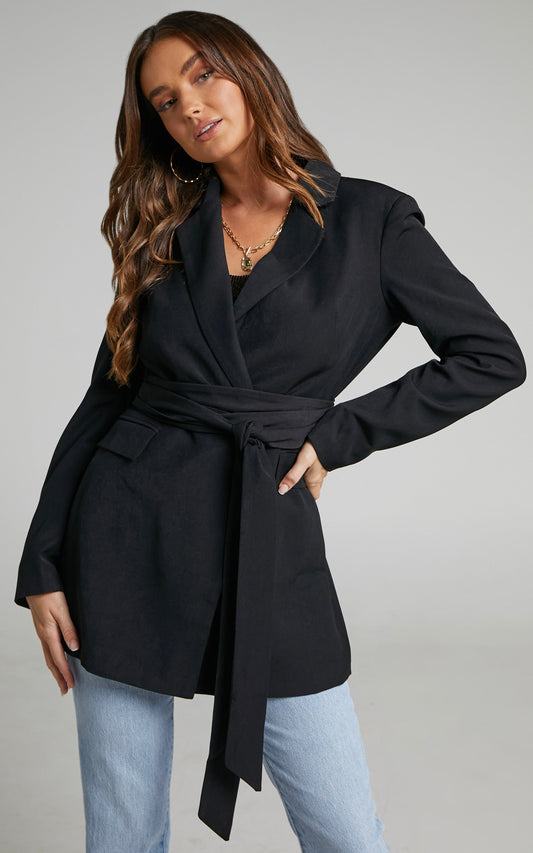 Antoni Belted Blazer in Black