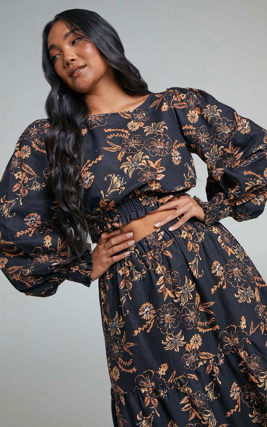 Charlie Holiday - Pamela Linen Top in Sweet Tropics