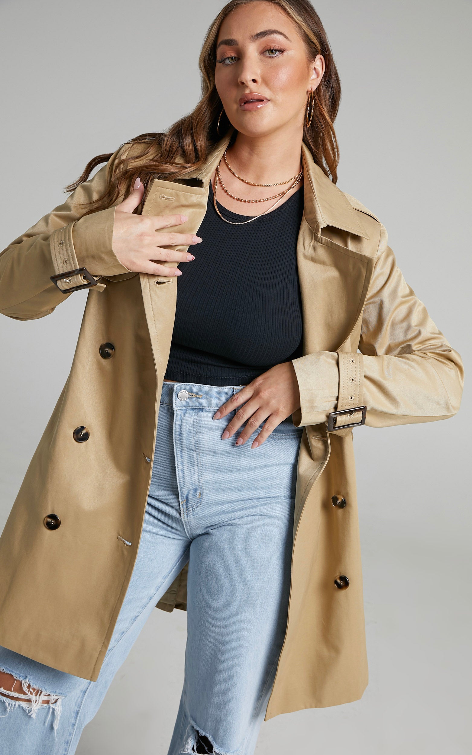Khiery Trench Coat in Camel