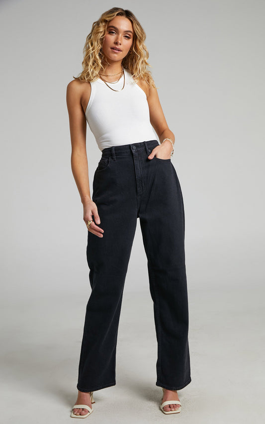 Lee - High Baggy Jeans in Homme Black