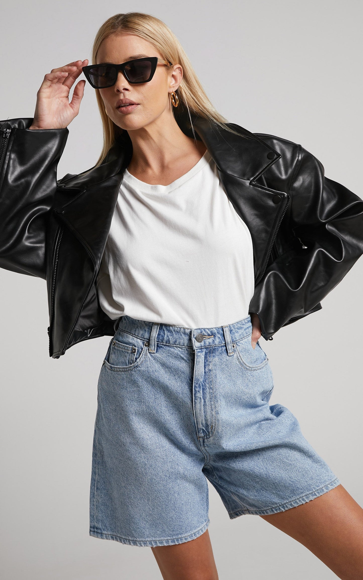 Lee - High Baggy Short in Genie Blue