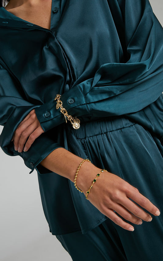 Loreen Coin Bead Bracelet Set - Pack of 3 in Gold