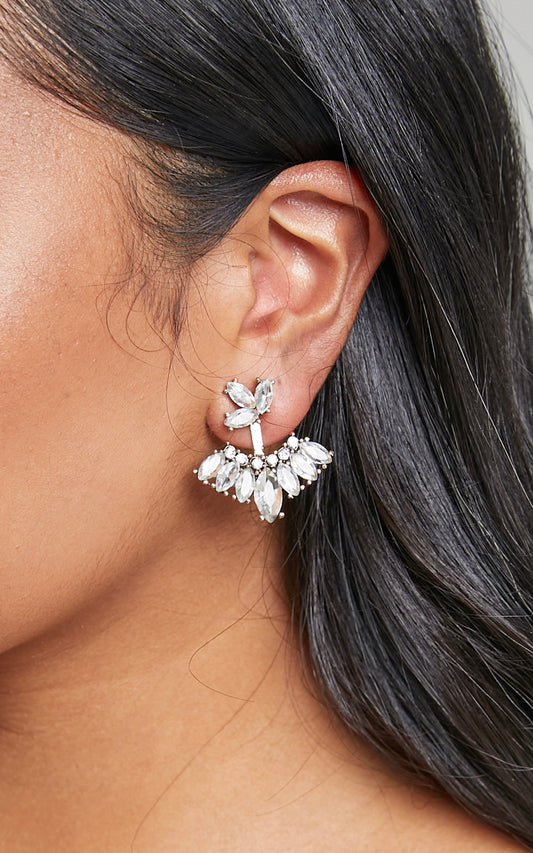 Pamela Marquise Drop Earrings in Silver