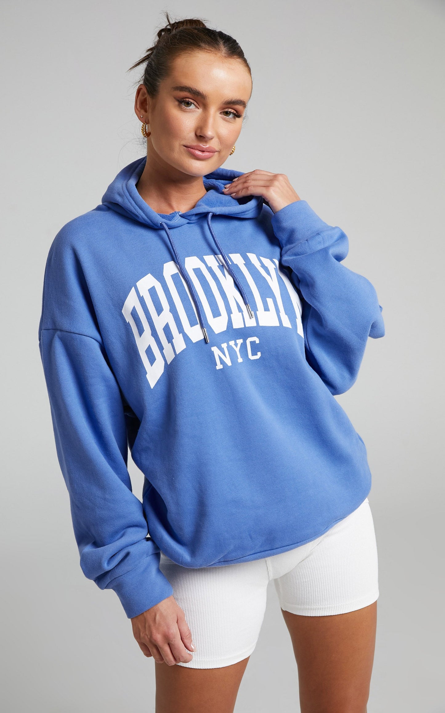 Sunday Society Club - Brooklyn NYC Oversized Hoodie in Blue