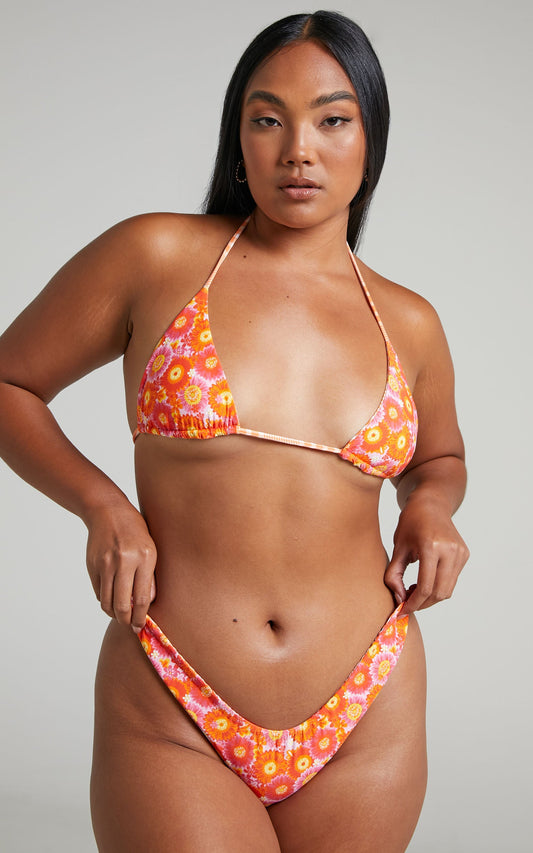 VDM The Label - Stevie Reversible Bikini Bottom in Retro Daisy/Sunburst Tartan